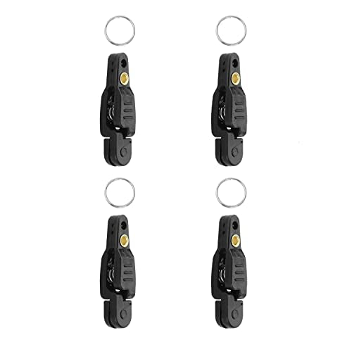 4Pcs Heavy Tension Snap Release Clips Lead Line Clip with Key Ring for Weight Planer Board Kites Downrigger Trolling Fishing - color: Black