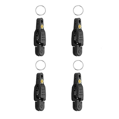 4Pcs Heavy Tension Snap Release Clips Lead Line Clip with Key Ring for Weight Planer Board Kites Downrigger Trolling Fishing - color: Black