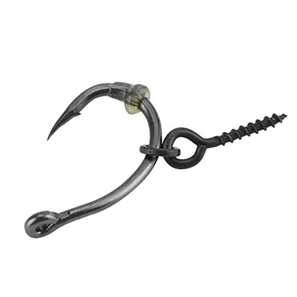 30Pcs Carp Fishing, Carp Hooks, Carp Fishing Rig Hook Bait Stoppers Bait Screws Terminal Tackle