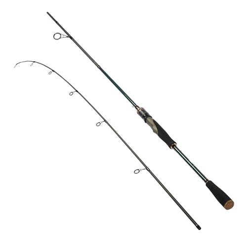 Eurasian Sports Medium Spin&Cast Fishing Rod Graphite Bass Fishing Rods Carbon 2 Piece Spinning Pole, Anti-tangling Guide Ring Portable Baitcasting Fishing Rods for Freshwater, Saltwater, Trout, Bass - color: black-Spin-7FT