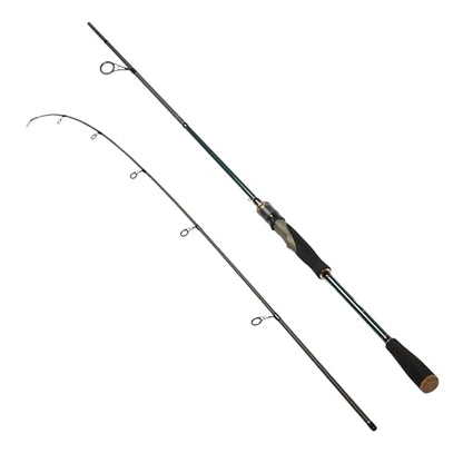 Eurasian Sports Medium Spin&Cast Fishing Rod Graphite Bass Fishing Rods Carbon 2 Piece Spinning Pole, Anti-tangling Guide Ring Portable Baitcasting Fishing Rods for Freshwater, Saltwater, Trout, Bass - color: black-Spin-7FT
