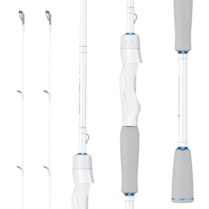 KastKing Centron Lite Twin Tip Rods, IM6 Graphite Blanks, Twin Tip Rods, Stainless Steel Guides with Ceramic Rings, Split or Full Rear EVA Handle Design, Drop Shot Hook Keeper - size: 6'0"- L- MF (2 Pcs+ Extra Tip), style: Spinning
