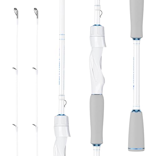 KastKing Centron Lite Twin Tip Rods, IM6 Graphite Blanks, Twin Tip Rods, Stainless Steel Guides with Ceramic Rings, Split or Full Rear EVA Handle Design, Drop Shot Hook Keeper - size: 6'6"- ML- MF (2 Pcs+ Extra Tip), style: Spinning