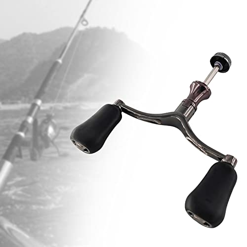 harayaa Aluminum Alloy Fishing Reel Double Handle Grip, Black Power Handle Replacement for 1000-5000 Type Reels