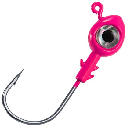 Dr.Fish 10 Pack Fishing Eyes Jigs 3D Eyes Trout Heads Bass Hook Saltwater Swimbait Jig Heads Freshwater Walleye Redfish Striper - color: Pink, size: 1/8oz-Hook #1