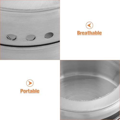 Alasum Stainless Steel Bait Storage Box Round Worm and Maggot Holder Portable Fishing Tackle Storage Case for Outdoor Camping and Live Bait Preservation