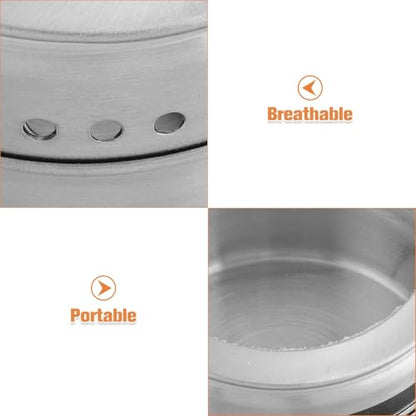 Alasum Stainless Steel Bait Storage Box Round Worm and Maggot Holder Portable Fishing Tackle Storage Case for Outdoor Camping and Live Bait Preservation