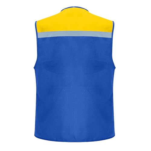 Breathable Fishing Vest for Adults and Youth Multi-Pockets Sleeveless Jacket Photography Travel Hiking Waistcoat - color: Blue, size: X-Large