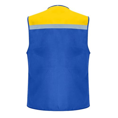 Breathable Fishing Vest for Adults and Youth Multi-Pockets Sleeveless Jacket Photography Travel Hiking Waistcoat - color: Blue, size: X-Large