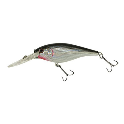 Berkley Flicker Shad Fishing Lure, Black Silver, 1/2 oz, 3 1/2in | 9cm Crankbaits, Size, Profile and Dive Depth Imitates Real Shad, Equipped with Fusion19 Hook - color: Black Silver, size: 3 1/2in - 1/2 oz