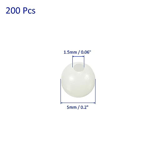 M METERXITY Glow Fishing Beads - Plastic Luminous Round Bait Egg Lure Rigs Apply to Outdoor Tackle Tool - color: White, size: 5mm