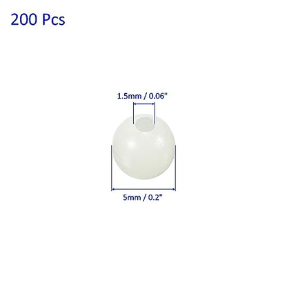 M METERXITY Glow Fishing Beads - Plastic Luminous Round Bait Egg Lure Rigs Apply to Outdoor Tackle Tool - color: White, size: 5mm