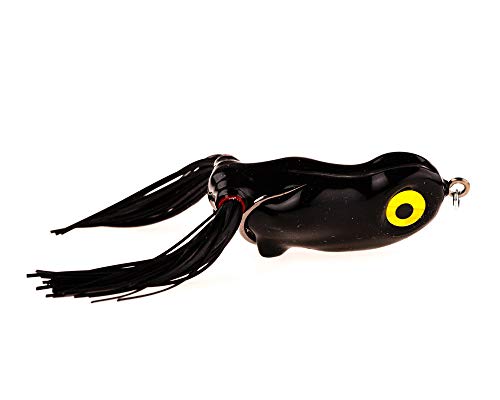 Scum Frog Scumdog Topwater Bass Fishing Hollow Body Frog Lure with Weedless Hooks - color: Black, size: 1/2 Ounce
