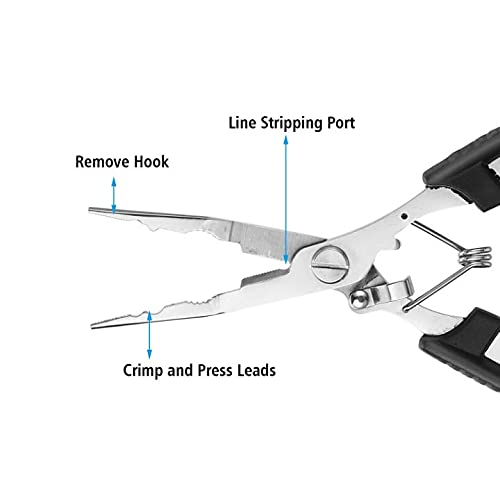 Fishing Gear Fishing Gifts for Men,Fishing Stuff,Aluminum Fishing Pliers Fly Fishing Accessories Fish Lip Gripper Saltwater Resistant Fishing Tools with Sheath and Telescopic Lanyard