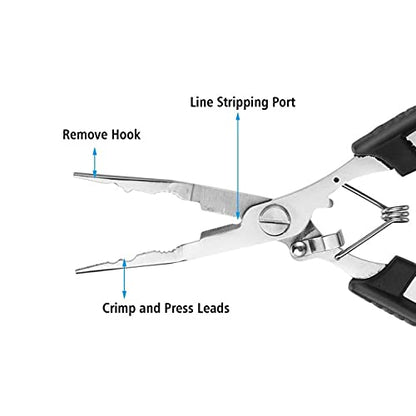 Fishing Gear Fishing Gifts for Men,Fishing Stuff,Aluminum Fishing Pliers Fly Fishing Accessories Fish Lip Gripper Saltwater Resistant Fishing Tools with Sheath and Telescopic Lanyard