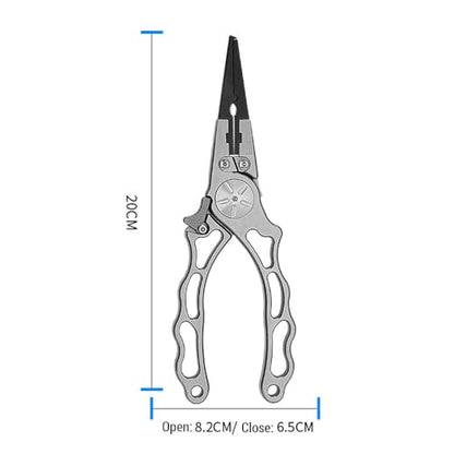 Aluminum Alloy Fishing Pliers Hook Remover LINE Cutters with Sheath and Lanyard for Fishing PE Nylon Carbon LINE (Red and Black) - color: Red and Black