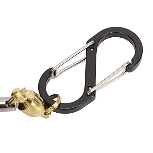 Dilwe Live Fish Lock, Live Fish Lock Golden Stainless Steel Lock Buckle Telescopic Portable Fishing Chain Stringer for Boat Fishing