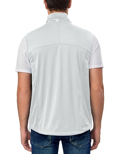 Little Donkey Andy Men's Lightweight Softshell Vest, Windproof Sleeveless Jacket for Running, Hiking, Cycling, Golf - color: White, size: Small