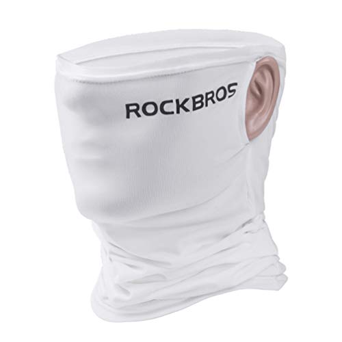 ROCKBROS Cooling Neck Gaiter Face Mask Fishing Scarf Face Cover for Men Women - color: White