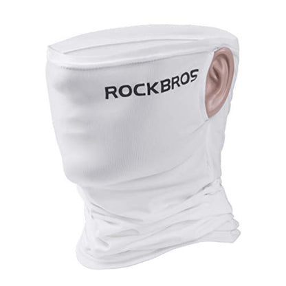 ROCKBROS Cooling Neck Gaiter Face Mask Fishing Scarf Face Cover for Men Women - color: White