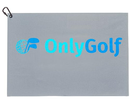 OnlyGolf Funny Microfiber Golf Towel – Large 14" x 20" Clip for Golf Bags Clubs Balls Perfect Golf Gag Gift Enthusiasts Waffle Men Premium Carabiner (Gray OnlyGolf) - color: Gray Onlygolf