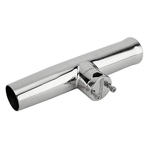 YaeMarine 4Pcs Boat Fishing Rod Holder Stainless Tournament Style Clamp on Fishing Rod Holder Rail Mount for Rails 7/8" to 1" or 1" to 1-1/4"