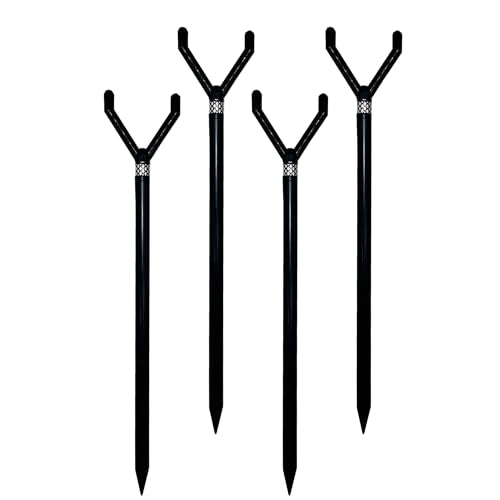Fishin’ Stix Trident Telescoping Fishing Rod Holders – Extendable 12"–30", 50 lb+ Capacity, Sand Stake Pole Stand for Surf Fishing, Bank Angling, Catfish Rods, Lure & Bait Setup - style: Black (4 Pack)
