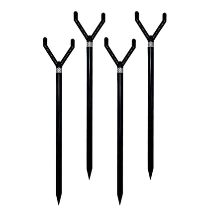 Fishin’ Stix Trident Telescoping Fishing Rod Holders – Extendable 12"–30", 50 lb+ Capacity, Sand Stake Pole Stand for Surf Fishing, Bank Angling, Catfish Rods, Lure & Bait Setup - style: Black (4 Pack)