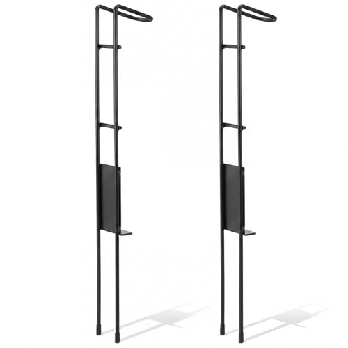 2 Set Blaze Bank Fishing Rod Holders Heavy Duty Steel Rod Stands for Shore Fishing - color: Black
