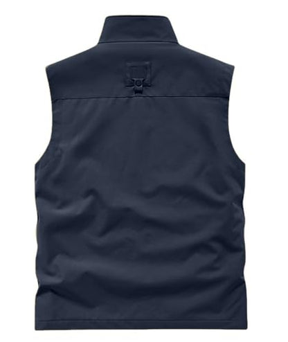 Utility Vest for Men Fishing Golf Travel Hiking Photo Outwear Lightweight Sleeveless Jacket with Pockets - color: Navy1, size: Large