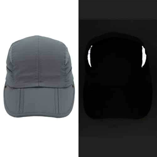 Connectyle Men's Sun Hat with Detachable Neck Flap Adjustable Outdoor UPF 50+ Baseball Sun Cap for Fishing Hiking Golfing - color: Dark Grey
