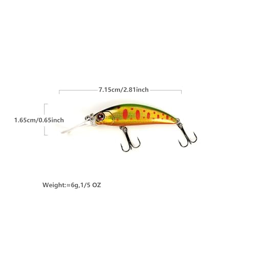 Minnow Fishing Lures crankbaits Set, 1/5oz Hard baits with Vibrant Colors for Trout, bass, Perch - Ideal for Stream and Lake Fishing， 5-Pack - style: M3