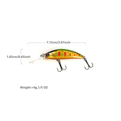 Minnow Fishing Lures crankbaits Set, 1/5oz Hard baits with Vibrant Colors for Trout, bass, Perch - Ideal for Stream and Lake Fishing， 5-Pack - style: M3