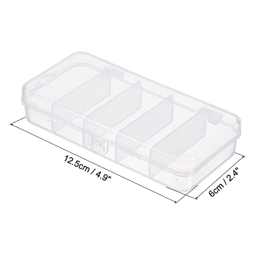 PATIKIL Small Fishing Lure Storage Box 3 Pack Plastic Fish Tackle Container Organizer, Clear