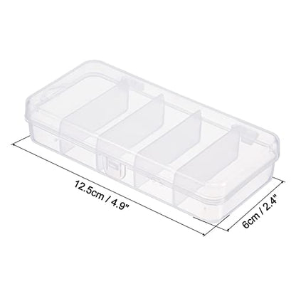PATIKIL Small Fishing Lure Storage Box 3 Pack Plastic Fish Tackle Container Organizer, Clear