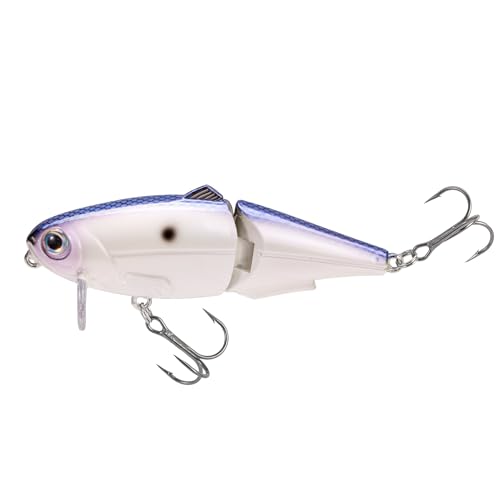 Strike King (HCWS2-741) Wake Shad Fishing Lure, Single Jointed Swimming Topwater Wakebait, 1-Ounce, Size 2 Treble Hooks, Hornet Blue