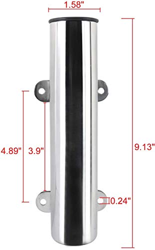 Amarine Made 4-Pack Boat Marine Fishing Stainless Steel Side Mounted Transom Mounted Rod Holders with Weld Brackets