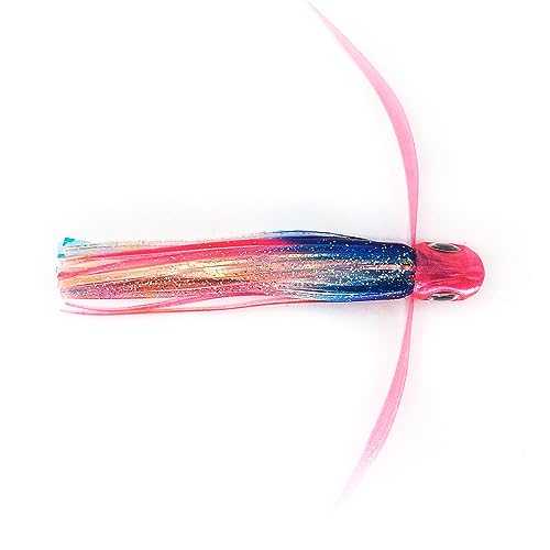 Saltwater Big Game Fishing Lure, for Offshore trolling (FlyBoy) - color: Electric Pink Blue Holographic (Unrigged)