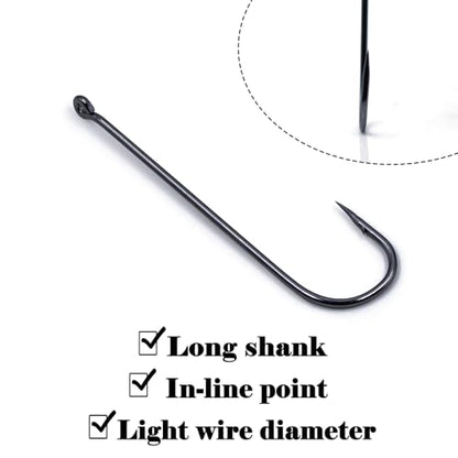 Aberdeen Fishing Hooks Set,150Pcs Crappie Panfish Hook Inline/Long Shank/Light Wire/Closed Eye for Sunfish Bass Freshwater - size: 12#~2#_150pcs