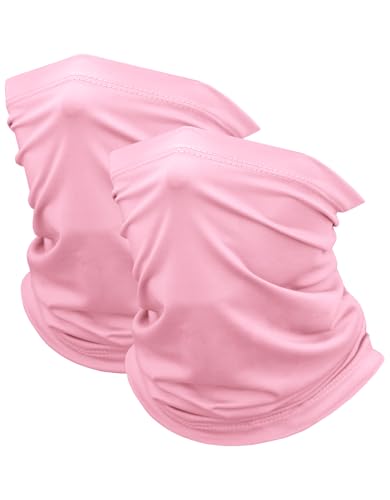 JHYWELL Cooling Neck Gaiter Face Mask, UV Protection Masks Gator, Windproof Bandana for Skiing, Fishing, Hiking, Cycling - color: Pink Pack