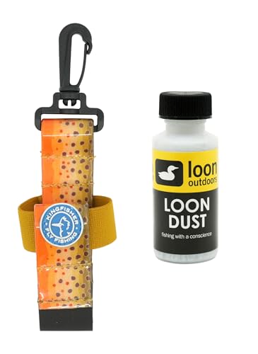 Loon Outdoors Dust Powder Dry Fly Floatant with Kingfisher Dry Shake Holder - color: Brown Trout