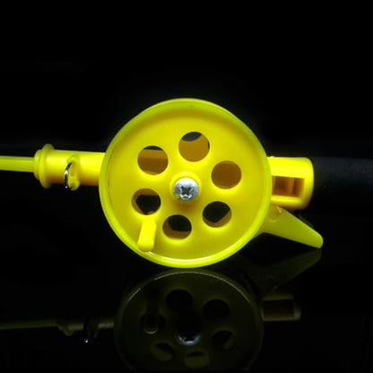 Small Ice Winter Fishing Rod with Reels Wheel Portable Beginner Children