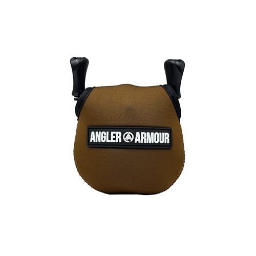 Angler Armour Baitcast Reel Cover | Baitcaster Sleeve | Fishing Reel Pouch | Low Profile Baitcasting Reel Protector | Neoprene Reel Case | 50 100 200 Series Baitcast Covers - color: Marsh Brown