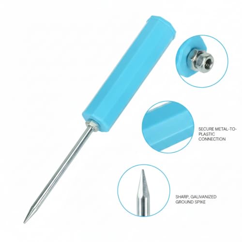 Ground Fishing Rod Holder, Galvanized Metal Spike for Beach and Riverbank, Support for Surf Casting (1 PC) - color: Blue