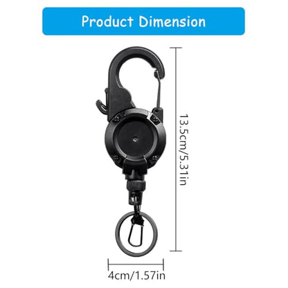 2pcs Fly Fishing Retractor Retractable Keychain Locking Retractor Heavy Duty Badges Holder Anglers Fishing Tool