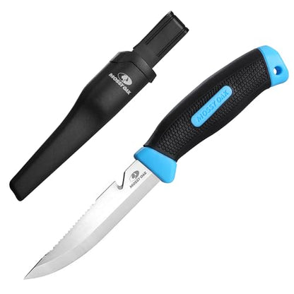 Mossy Oak Fishing & Bait Knife, 4" Fish Fillet With Protective Sheath, Razor Sharp 5Cr15MoV Stainless Steel Blade, Ergonomic Non-Slip Handle for Open Back and Boning - size: 4 inch
