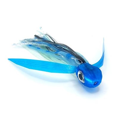 Saltwater Big Game Fishing Lure, for Offshore trolling (FlyBoy) - color: Blue Light Blue Glow (Unrigged)