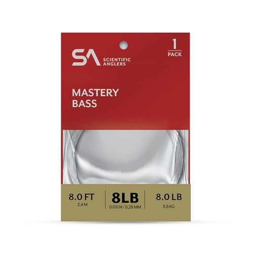 SA Mastery Bass Freshwater Fly Fishing Tapered Leader 8ft - size: 8LB Single
