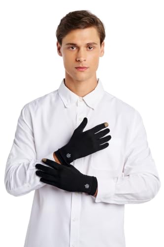 Coolibar Full Finger UV Sun Gloves - UPF 50+ Sun Protection - Gannett - color: Black, size: Large