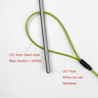 Stainless Steel Fishing Stringer Stainless Steel Cable Fastener | with Carabiner Heavy Duty Fishing Equipment for Scuba Kayaking Lake Pond Seaside Stream - color: Rope length 100cm